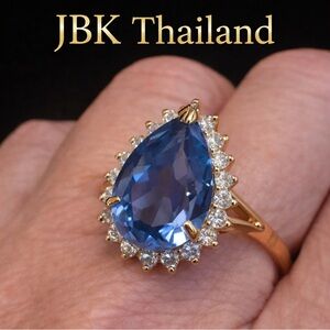 Camrose & Kross JBK Jackie Kennedy Sapphire Style Halo Ring Size 8.5